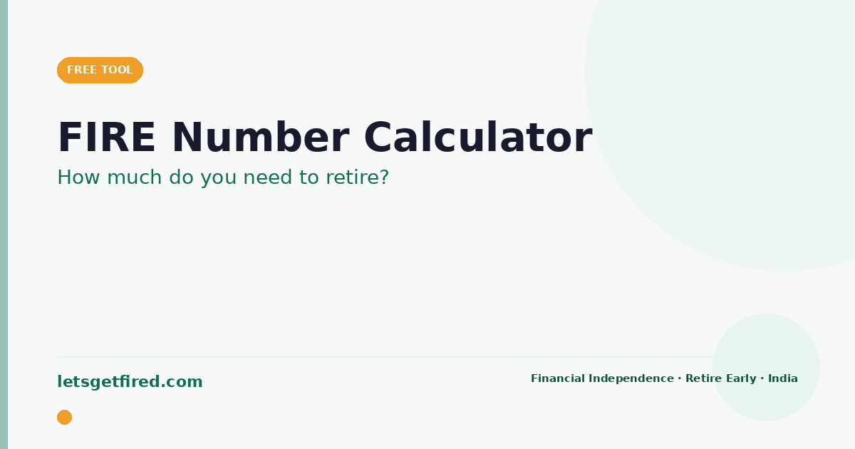 FIRE Number Calculator India &mdash; find the corpus you need to retire early